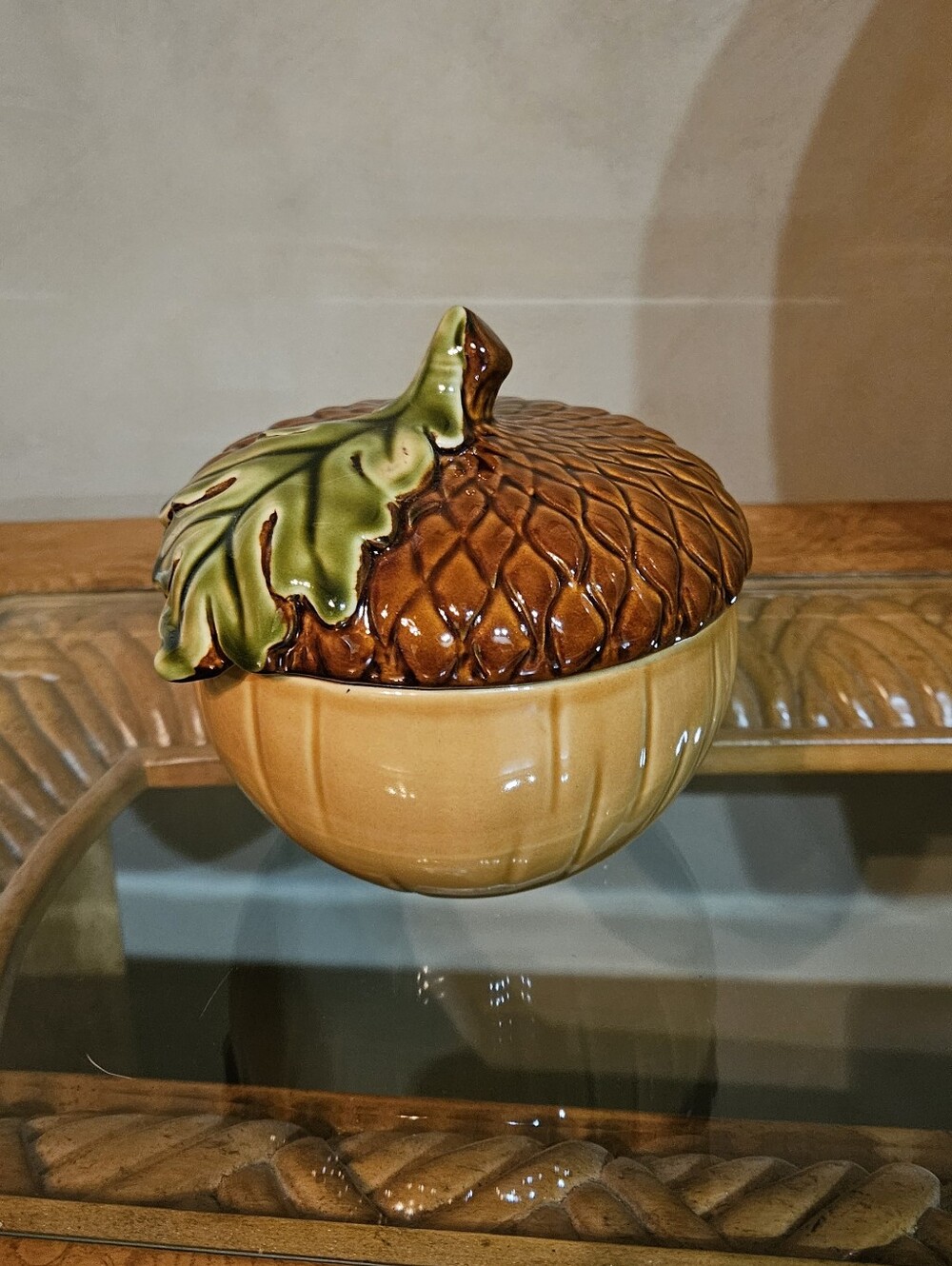 Vintage Acorn Covered Dish – Ceramic Fall Harvest Kitchen Decor